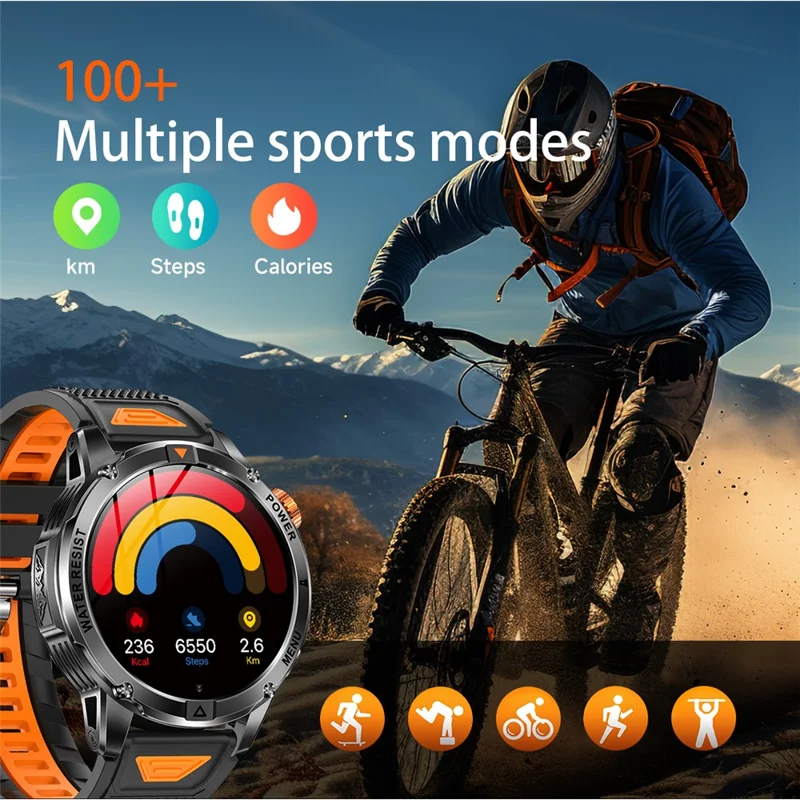 AK93 IP68 Waterproof Smart Watch with Heart Rate  /  Sleep Monitor Bluetooth-Compatible Sports Watch - Black + Silicone Strap