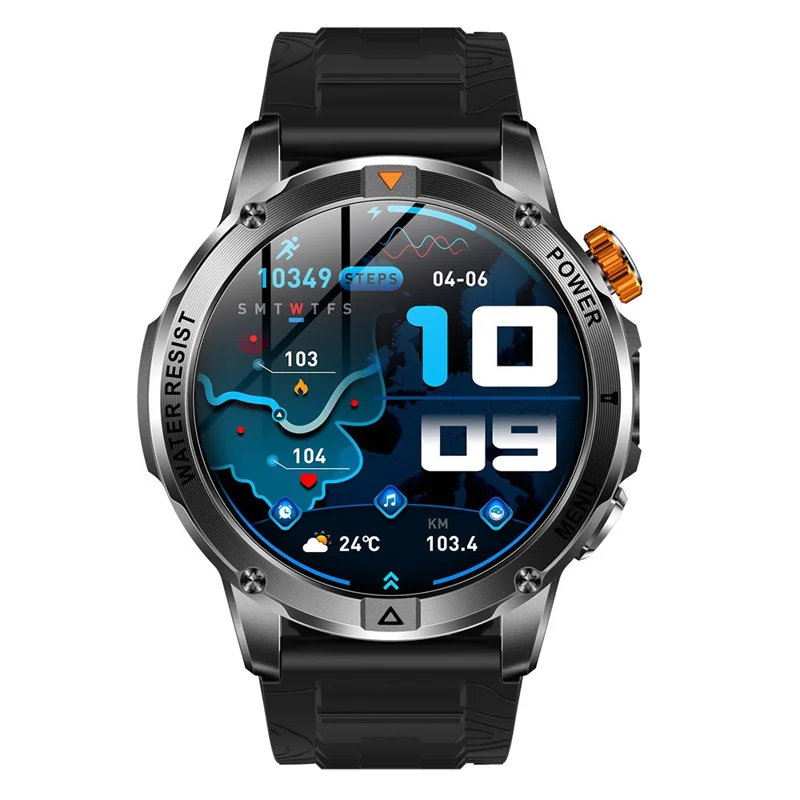 AK93 IP68 Waterproof Smart Watch with Heart Rate  /  Sleep Monitor Bluetooth-Compatible Sports Watch - Black + Silicone Strap