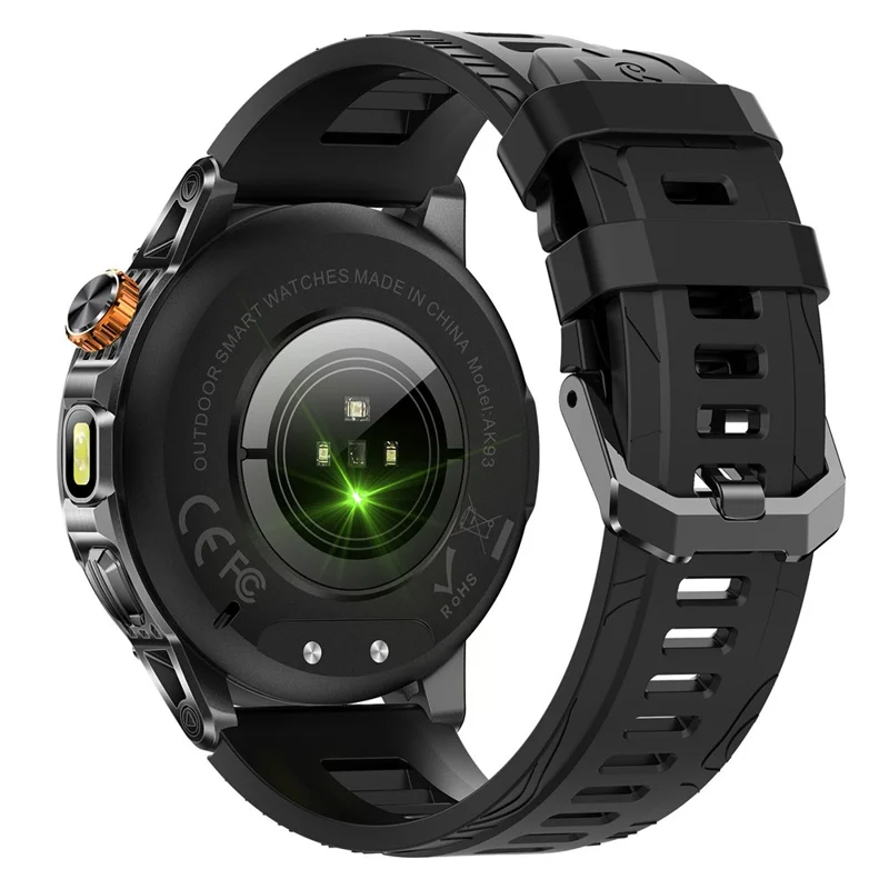 AK93 IP68 Waterproof Smart Watch with Heart Rate  /  Sleep Monitor Bluetooth-Compatible Sports Watch - Black + Silicone Strap