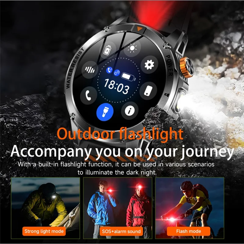 AK93 IP68 Waterproof Smart Watch with Heart Rate  /  Sleep Monitor Bluetooth-Compatible Sports Watch - Black + Silicone Strap