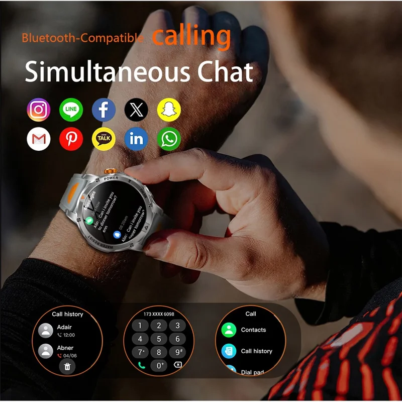 AK93 IP68 Waterproof Smart Watch with Heart Rate  /  Sleep Monitor Bluetooth-Compatible Sports Watch - Black + Silicone Strap