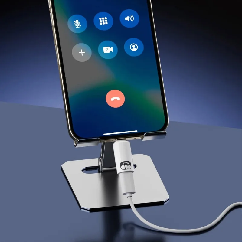 Type-C Male to iP Female Audio Adapter for iPhone 15  /  16  /  17 Series, PD 45W Fast Charging, HiFi Sound Converter - White