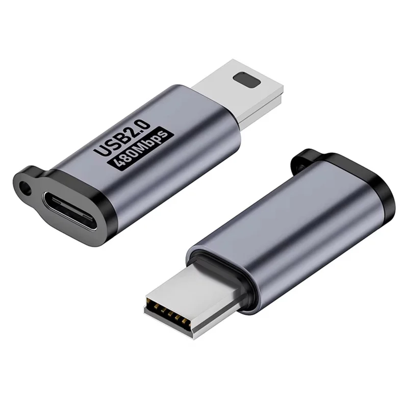 Type-C Female to Mini USB Male Adapter 480Mbps Data Transfer Charging Connector for Phone Tablet Camera