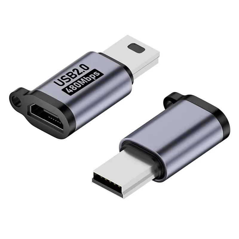 Micro USB Female to Mini USB Male Adapter 480Mbps Data Transfer Charging Connector for Phone Tablet Camera
