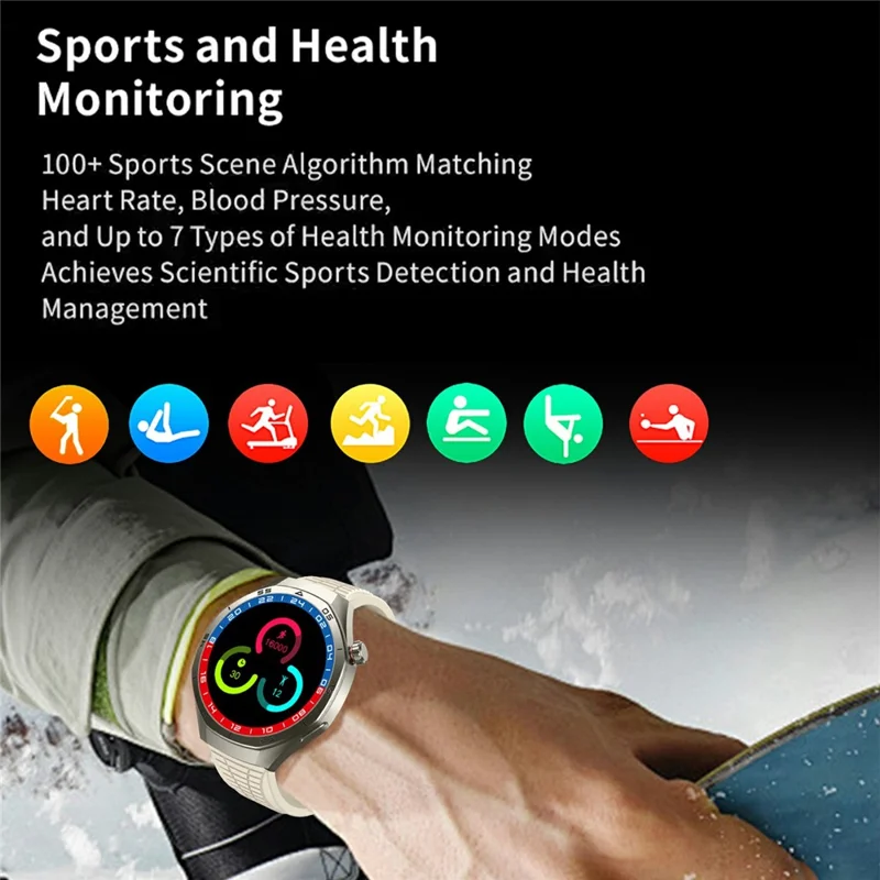 HK06 HERO 1.43 AMOLED Display Smart Watch Bluetooth-Compatible Health Watch with Heart Rate / Sleep Monitoring - Silver