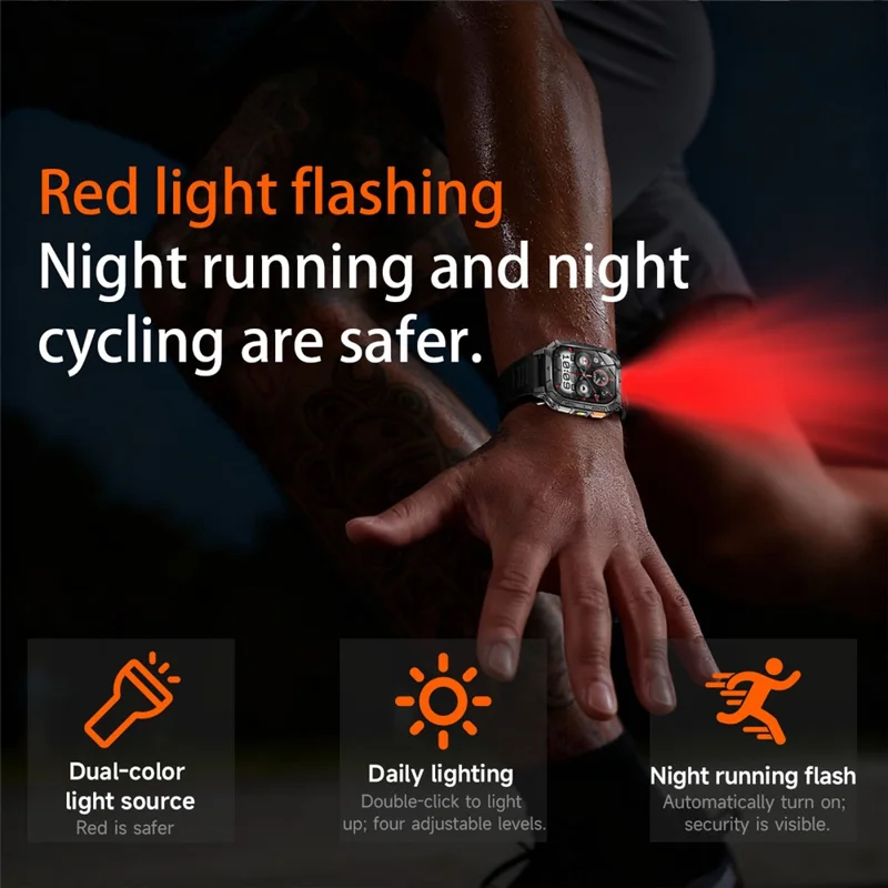 AK103 Smart Watch 2.01 Inch HD Screen Bluetooth-compatible Call 100+ Sports Modes Waterproof Fitness Tracker - Grey Silicone Strap