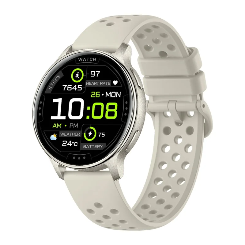 HT43 1.32 inch AMOLED Smart Watch GPS BT Calling Compass Outdoor Sports Tracker Band for Women - White