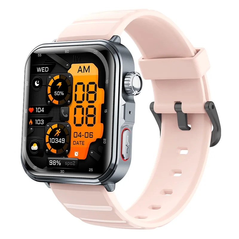 F330 Smart Watch Bluetooth-Compatible Calling Heart Rate Blood Oxygen ECG Monitoring Sports Watch - Pink / Silicone Strap