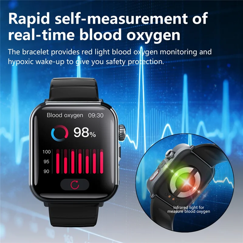 F330 Smart Watch Bluetooth-Compatible Calling Heart Rate Blood Oxygen ECG Monitoring Sports Watch - Pink / Silicone Strap