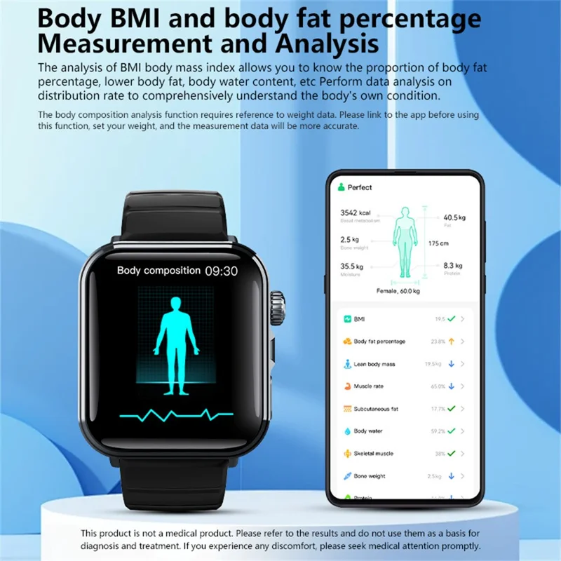 F330 Smart Watch Bluetooth-Compatible Calling Heart Rate Blood Oxygen ECG Monitoring Sports Watch - Pink / Silicone Strap