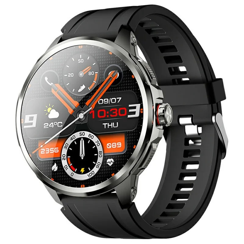 H99 1.95 Inch AMOLED Screen 5G Smart Watch Android 8.1 Video Call Sports Watch Support SIM Card - Black
