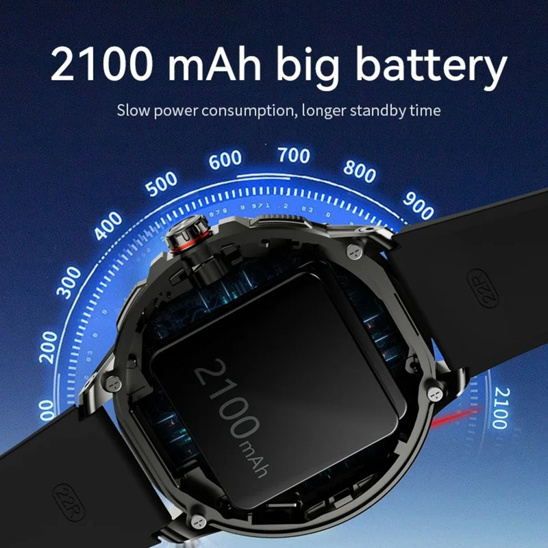 H99 1.95 Inch AMOLED Screen 5G Smart Watch Android 8.1 Video Call Sports Watch Support SIM Card - Black