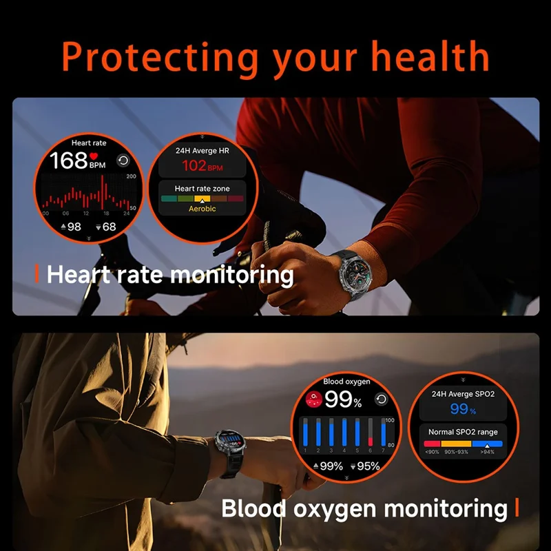 AK106 Silicone Strap Smart Watch Bluetooth-compatible Call Heart Rate Sleep Tracking LED Flashlight Health Monitor - Black