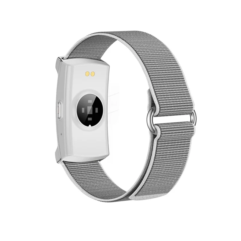 Pulsera inteligente U25, rastreador de ejercicios con monitoreo de frecuencia cardíaca, saturación de oxígeno, sueño y resistencia al agua IP68, pulsera para deportes - Plata / Correa trenzada