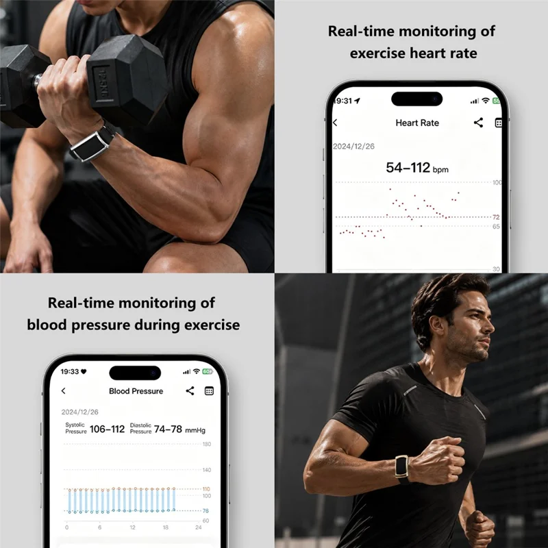 Pulsera inteligente U25, rastreador de ejercicios con monitoreo de frecuencia cardíaca, saturación de oxígeno, sueño y resistencia al agua IP68, pulsera para deportes - Plata / Correa trenzada
