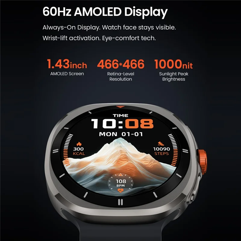 HAYLOU VIBE LS30 Smartwatch 1.43 inch AMOLED Display Bluetooth-compatible Calling IP68 Waterproof - Black