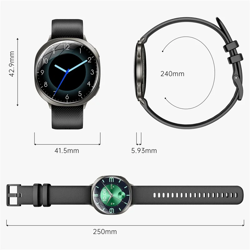 M301 Ultradünne Smartwatch 1,32 Zoll AMOLED IP68 Wasserdicht Bluetooth-kompatible Anruffunktion Fitness-Tracker - Tarnish