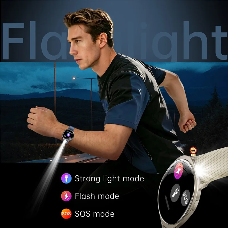 M301 Ultradünne Smartwatch 1,32 Zoll AMOLED IP68 Wasserdicht Bluetooth-kompatible Anruffunktion Fitness-Tracker - Tarnish