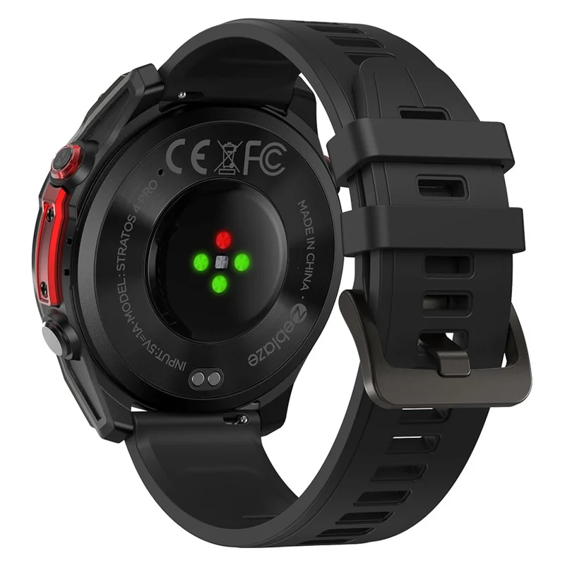 ZEBLAZE Stratos 4 Pro 1.43 inch AMOLED Smartwatch GPS Bluetooth-compatible Calling 5ATM Waterproof - Black