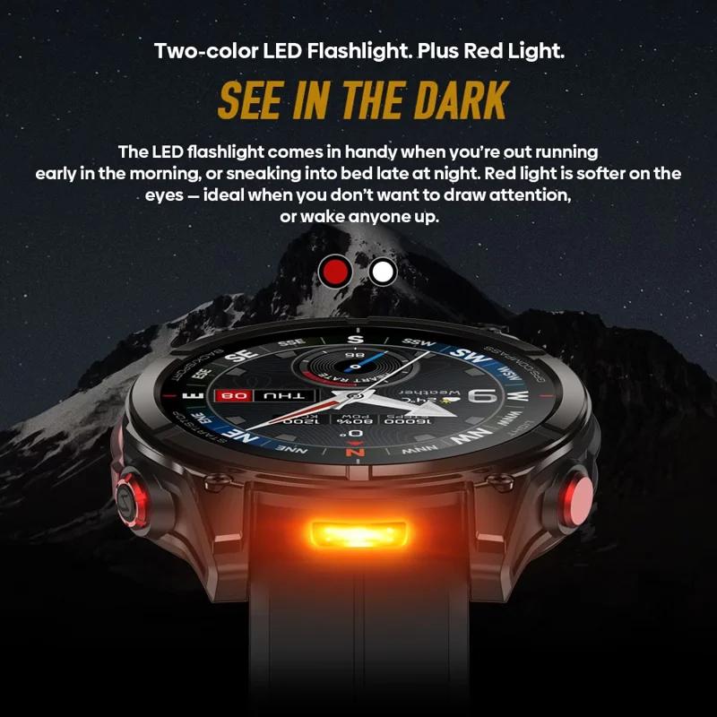 ZEBLAZE Stratos 4 Pro 1.43 inch AMOLED Smartwatch GPS Bluetooth-compatible Calling 5ATM Waterproof - Black