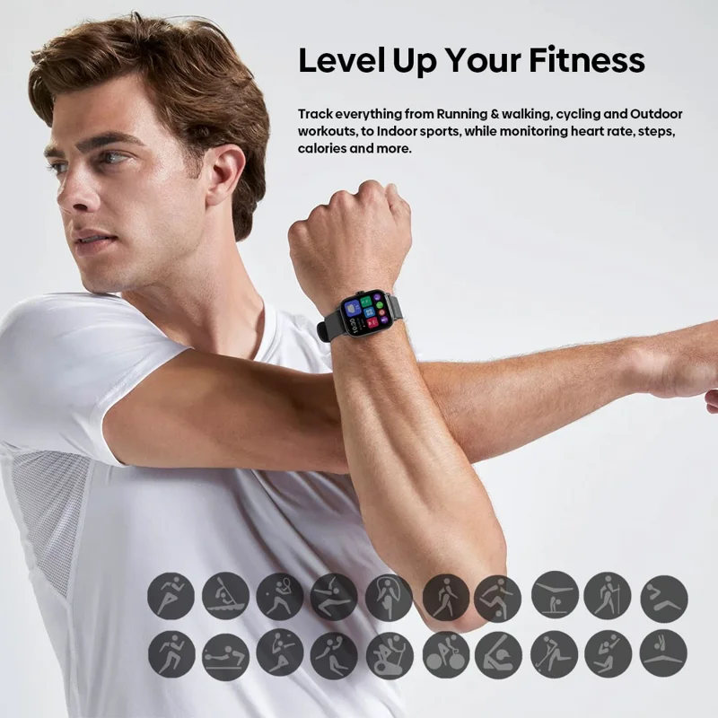 ZEBLAZE Btalk Pro 1.91 inch Smart Watch Bluetooth-compatible Calling Heart Rate SpO2 Fitness Tracker - Black