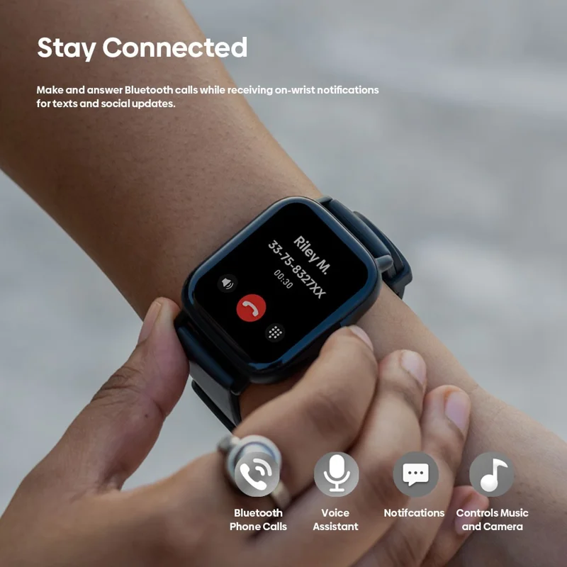 ZEBLAZE Btalk Pro 1.91 inch Smart Watch Bluetooth-compatible Calling Heart Rate SpO2 Fitness Tracker - Black
