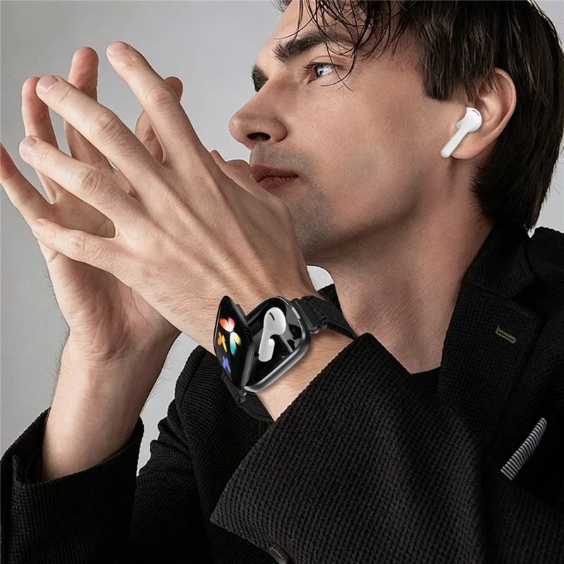 D22 2 in 1 Smart Watch Bluetooth-Compatible Earbuds 1.88 Inch Touch Screen AI Voice Assistant Real-Time Translation, Nylon Strap - Black