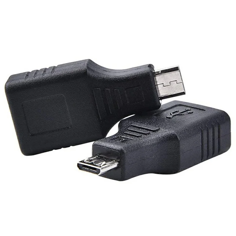 Micro USB Male to USB-A Female OTG Adapter USB 2.0 Converter for Phone Tablet U Disk - Black