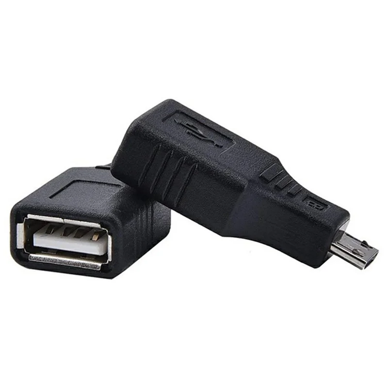 Micro USB Male to USB-A Female OTG Adapter USB 2.0 Converter for Phone Tablet U Disk - Black