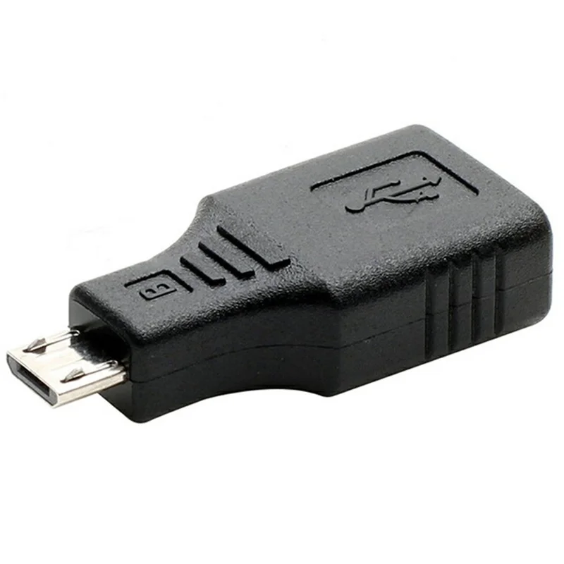 Micro USB Male to USB-A Female OTG Adapter USB 2.0 Converter for Phone Tablet U Disk - Black