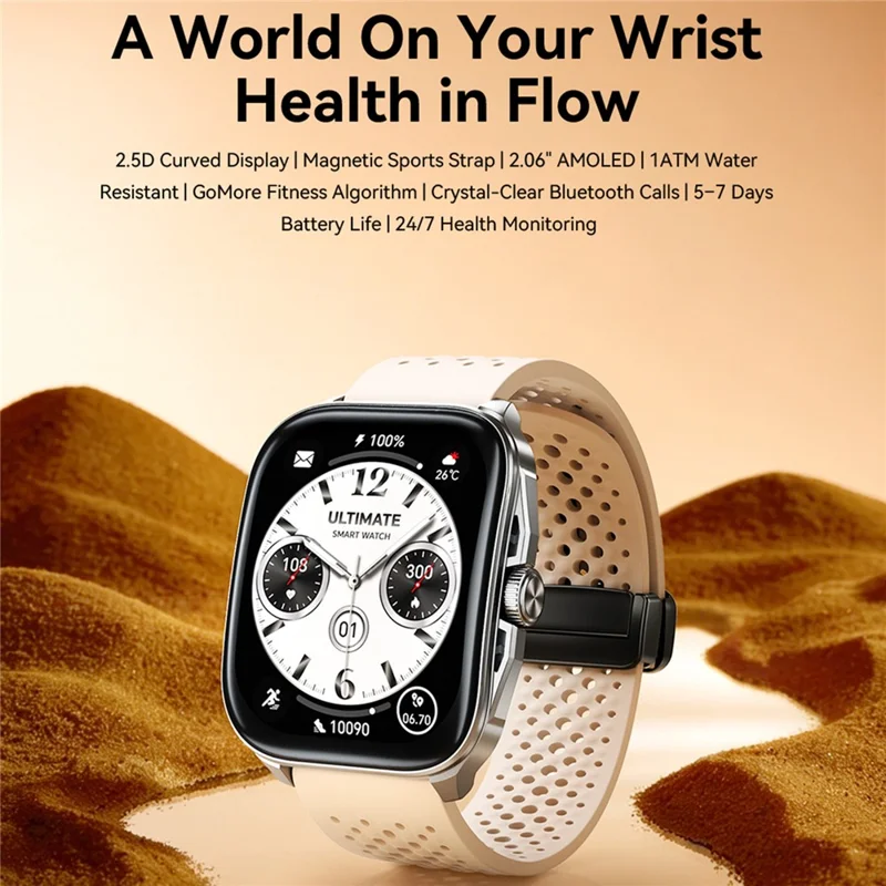 JOYROOM JR-FT6 PRO Smartwatch 2.06 inch AMOLED Display Bluetooth-compatible Calling Magnetic Sports Strap