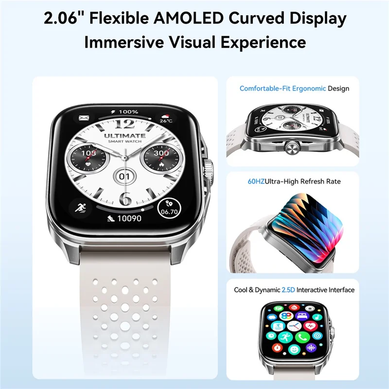JOYROOM JR-FT6 PRO Smartwatch 2.06 inch AMOLED Display Bluetooth-compatible Calling Magnetic Sports Strap