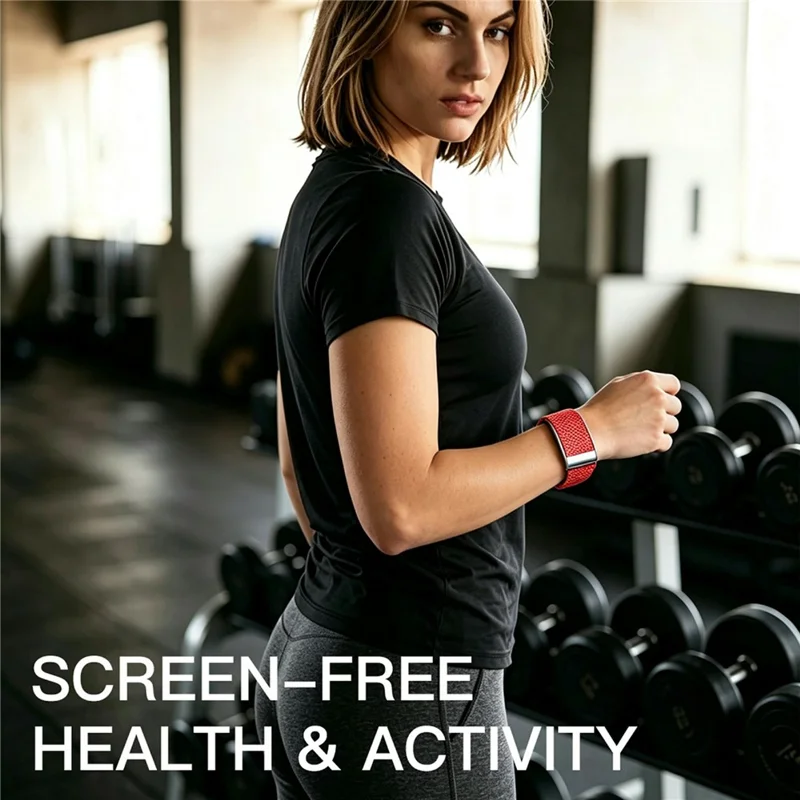 F370 Screen-Free Health Activity Band Heart Rate SpO2 Sleep Tracker Smart Wristband - Black