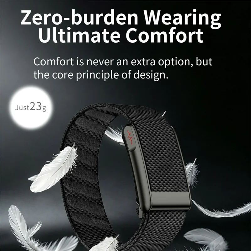 F370 Screen-Free Health Activity Band Heart Rate SpO2 Sleep Tracker Smart Wristband - Black