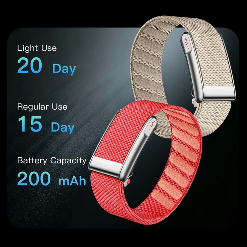 F370 Screen-Free Health Activity Band Heart Rate SpO2 Sleep Tracker Smart Wristband - Black