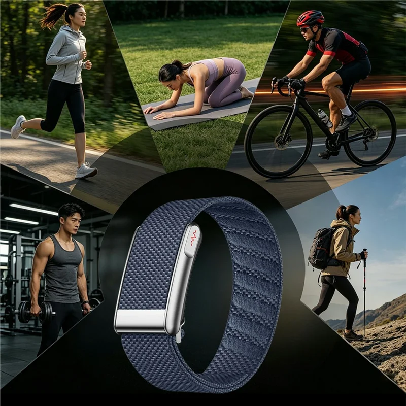 F370 Screen-Free Health Activity Band Heart Rate SpO2 Sleep Tracker Smart Wristband - Black