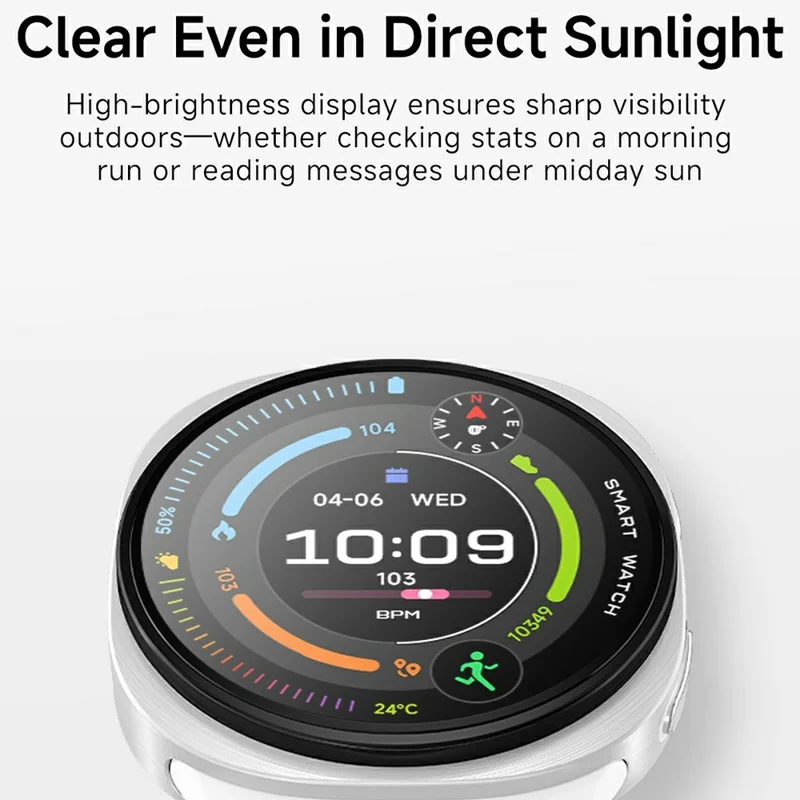 W9 Mini Smartwatch 1.29 inch IPS 360 x 360 IP68 Waterproof NFC BLE 5.4 - White