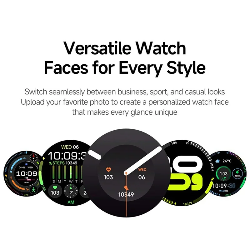 W9 Mini Smartwatch 1.29 inch IPS 360 x 360 IP68 Waterproof NFC BLE 5.4 - White