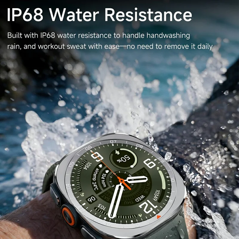 W9 Smart Watch 1.52 inch TFT 360 x 360 IP68 Waterproof Bluetooth-compatible Calling NFC Wireless Charging - Black