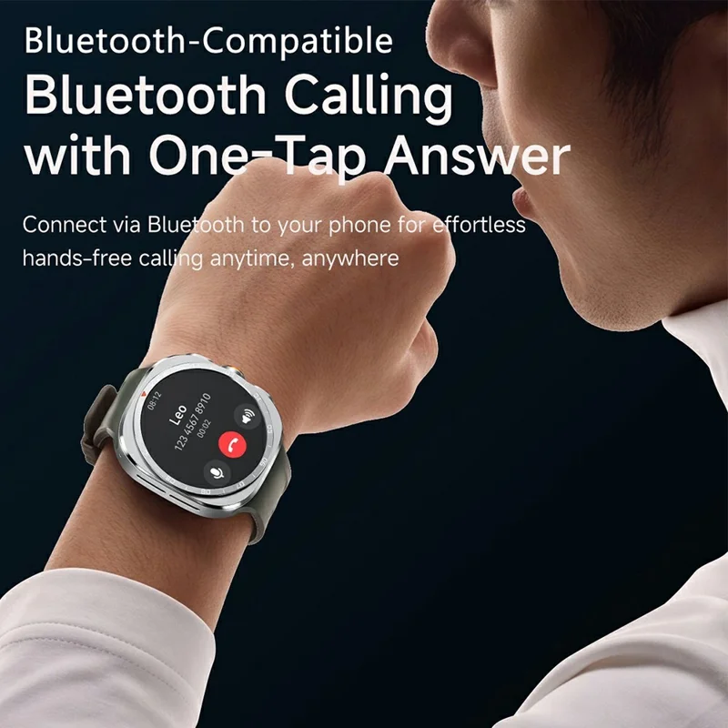 W9 Smart Watch 1.52 inch TFT 360 x 360 IP68 Waterproof Bluetooth-compatible Calling NFC Wireless Charging - Black