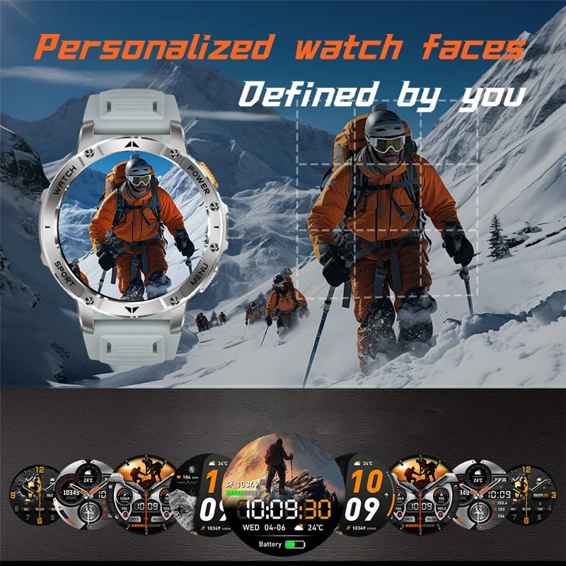 AK112 1.7 inch HD Bluetooth-compatible Calling Smart Watch 100+ Sports Modes, Silicone Strap - Grey