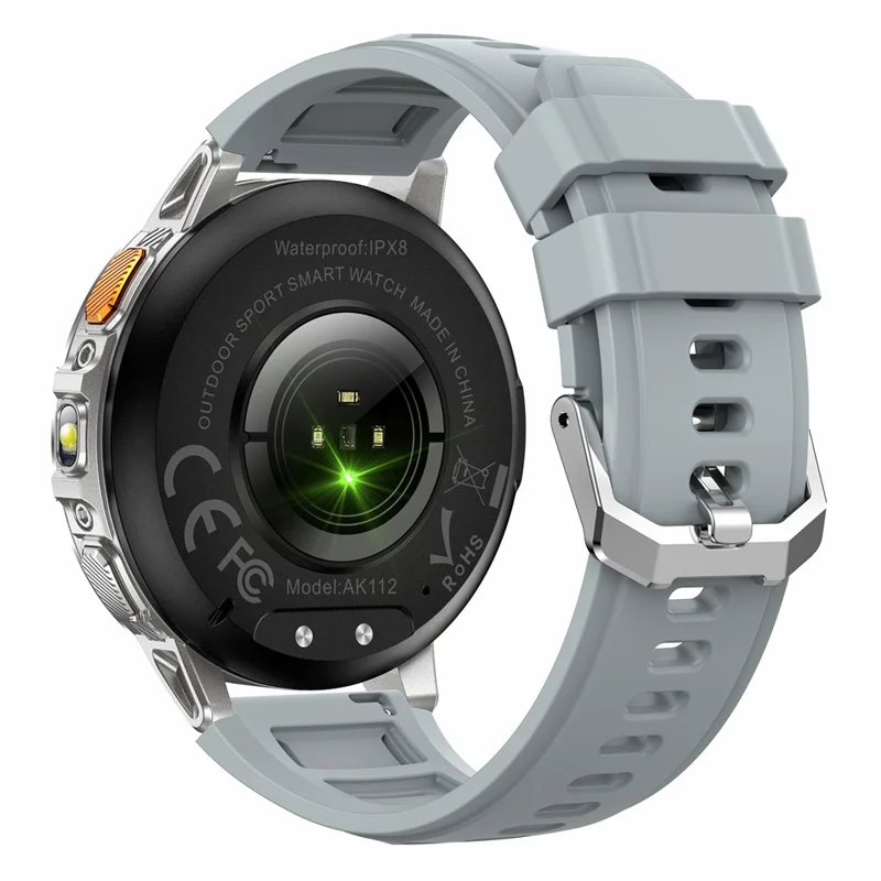AK112 1.7 inch HD Bluetooth-compatible Calling Smart Watch 100+ Sports Modes, Silicone Strap - Grey