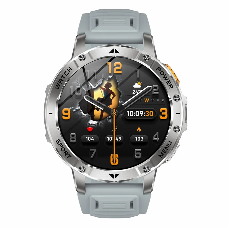 AK112 1.7 inch HD Bluetooth-compatible Calling Smart Watch 100+ Sports Modes, Silicone Strap - Grey