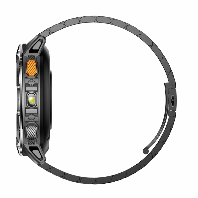 AK112 1.7 inch HD Bluetooth-compatible Calling Smart Watch 100+ Sports Modes, Steel Strap - Black