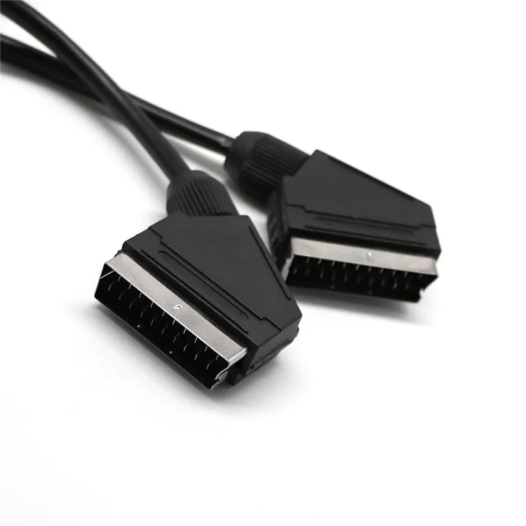 Scart Cable 21 Pins Connectores Cabo de Extensão de Vídeo de Áudio 1.5m