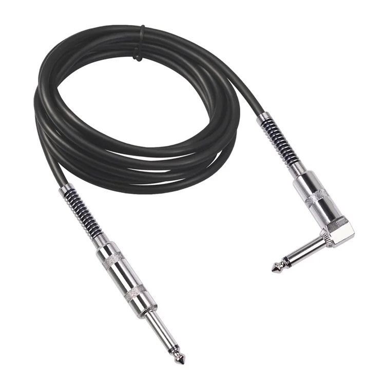 Cable De Guitarra 6.35 Mm (1/4 Pulgada) TS Ángulo Recto Al Cable De Instrumento Eléctrico Recto Para La Guitarra Eléctrica, La Guitarra Baja, Etc.. [3M]