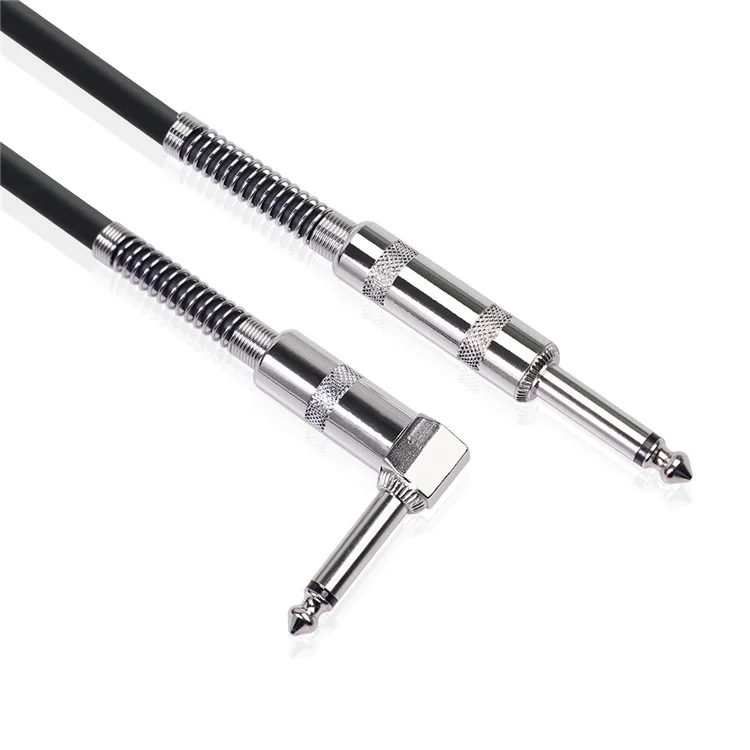 Cable De Guitarra 6.35 Mm (1/4 Pulgada) TS Ángulo Recto Al Cable De Instrumento Eléctrico Recto Para La Guitarra Eléctrica, La Guitarra Baja, Etc.. [3M]