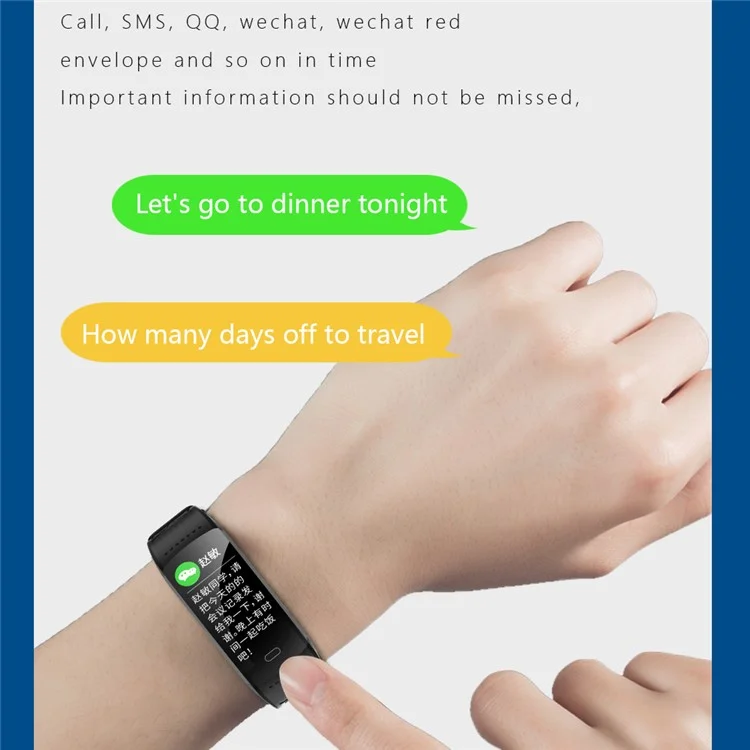 ZERO Heart Rate Blood Pressure Monitor Fitness Tracker Waterproof Bluetooth-compatible Smart Watch Wristband - Blue