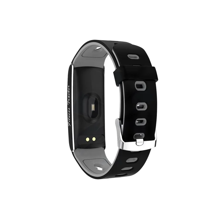 F10T Fitness Bracelet Intelligent Body Temperature Heart Rate Monitor Smart Watch - Black