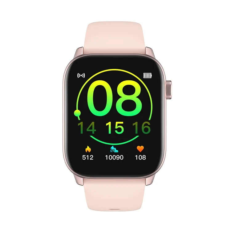 KW76 1,75 Zoll Voller Touchscreen IP68 Waterefielwetter Vorhersage Taschenlampe Multisport-modus Smart Watch - Rosa